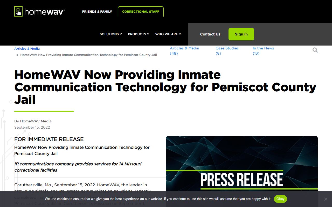 Pemiscot County Jail capacity and inmate communications announcement