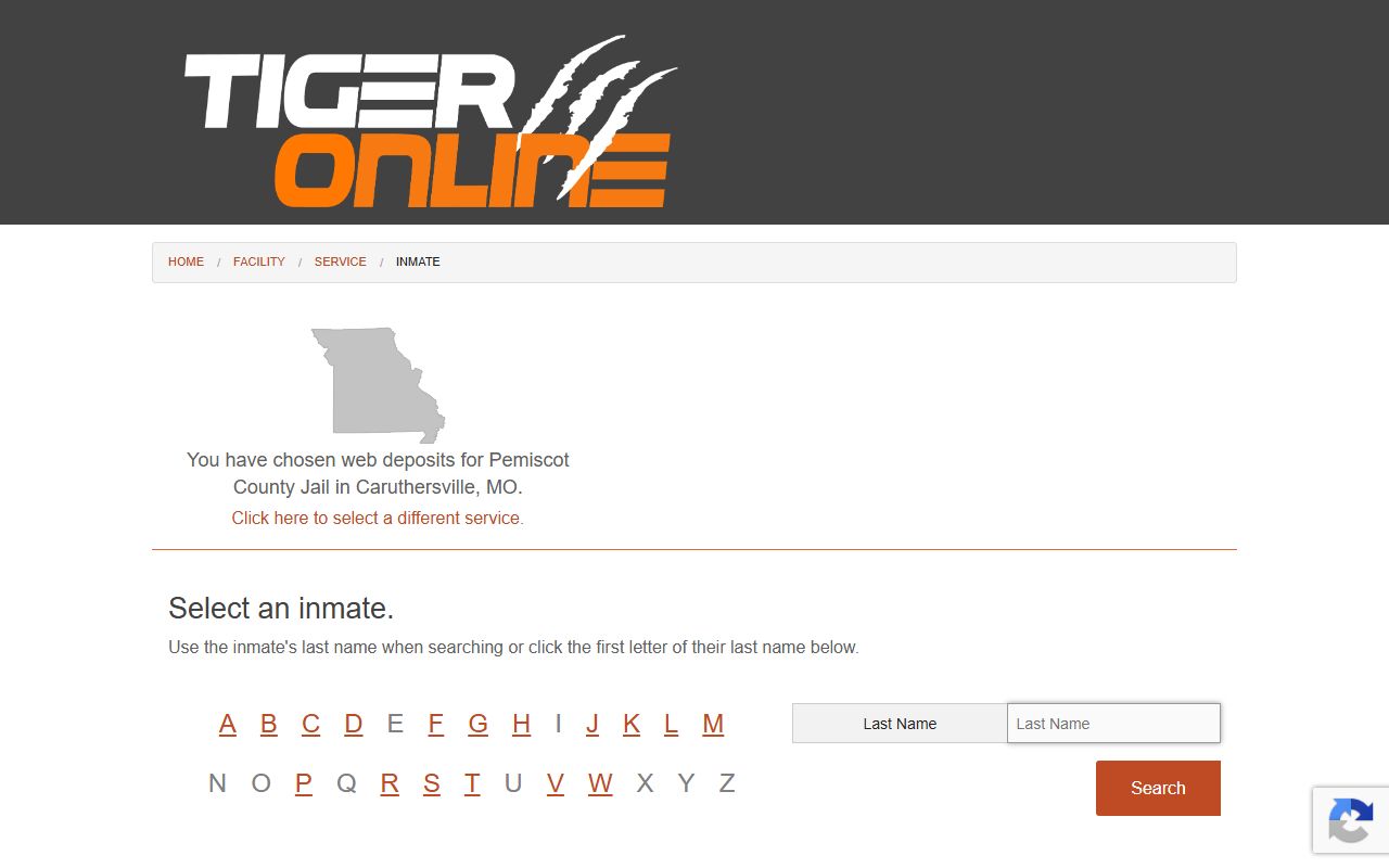 Pemiscot County inmate records Tiger inmate selector